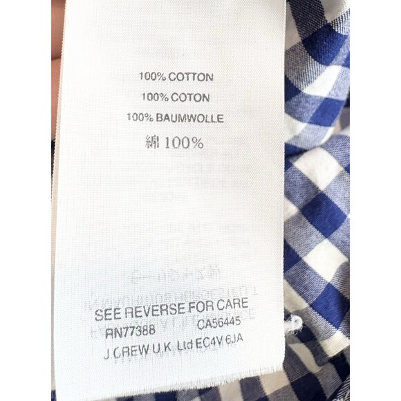 J Crew Crewcuts Boys Blue White Checkered Short Sleeve Button Down Shirt Size 10 - Picture 4 of 8